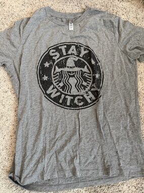 Gray 'Stay Witchy' Short Sleeve Tee
